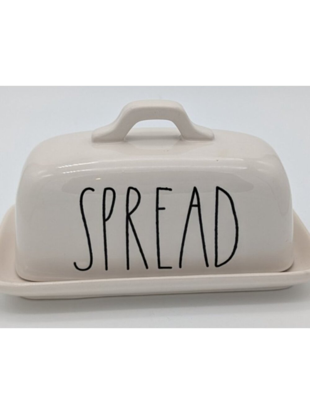 Rae Dunn Spread Butter Dish with Lid Ceramic Artisan Collection Magenta